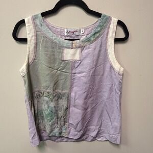 Mozart Small Fairy Grunge Whimsigoth Patchwork Hippy Boho Tie Dye Tank Top